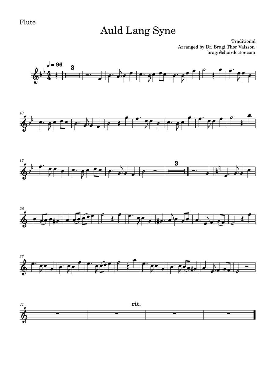 Auld Lang Syne for Flute and Clarinet with Piano accompaniment Woodwind Duet scores gallery preview page 5