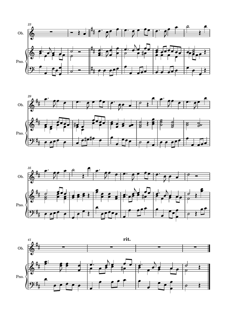 Auld Lang Syne for Oboe with Piano accompaniment Piano scores gallery preview page 3
