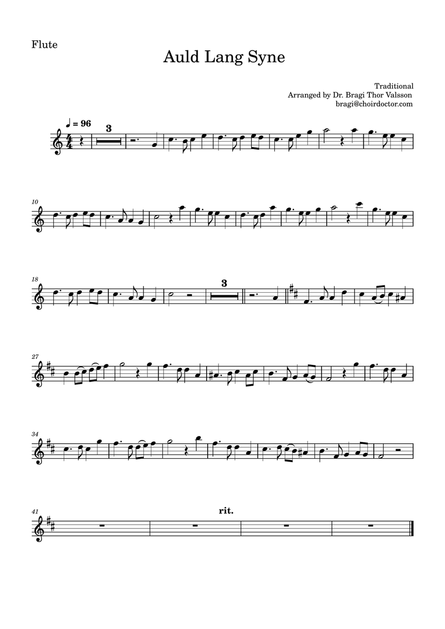 Auld Lang Syne for Flute and Oboe with Piano accompaniment Woodwind Duet scores gallery preview page 5