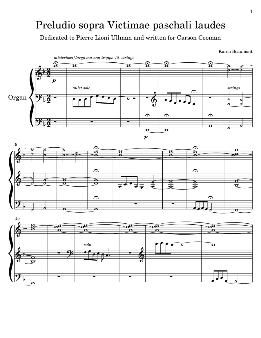 Preludio sopra Victimae paschali laudes (easy pedal) A Cappella scores gallery preview page 2