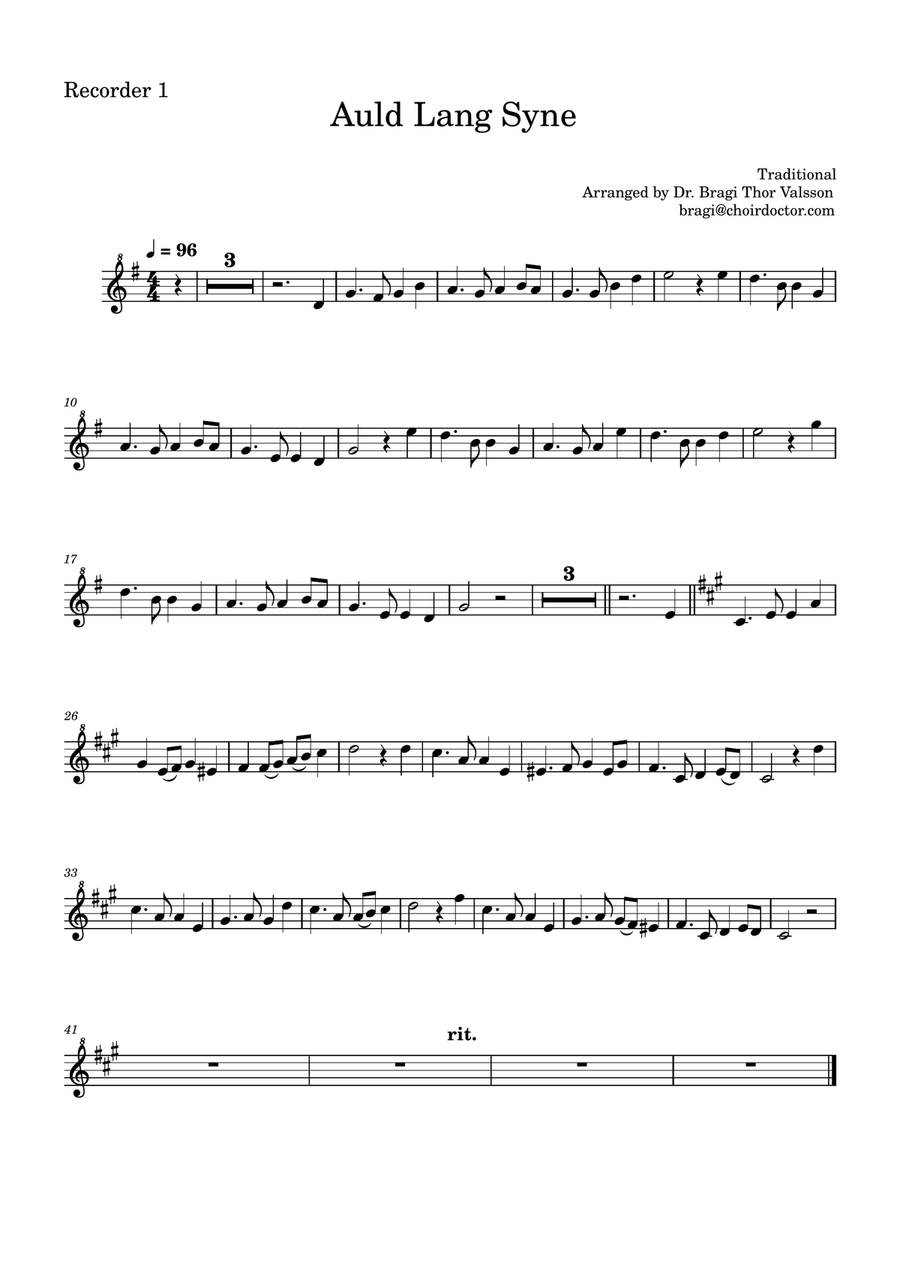 Auld Lang Syne for two Recorders with Piano accompaniment Woodwind Duet scores gallery preview page 5