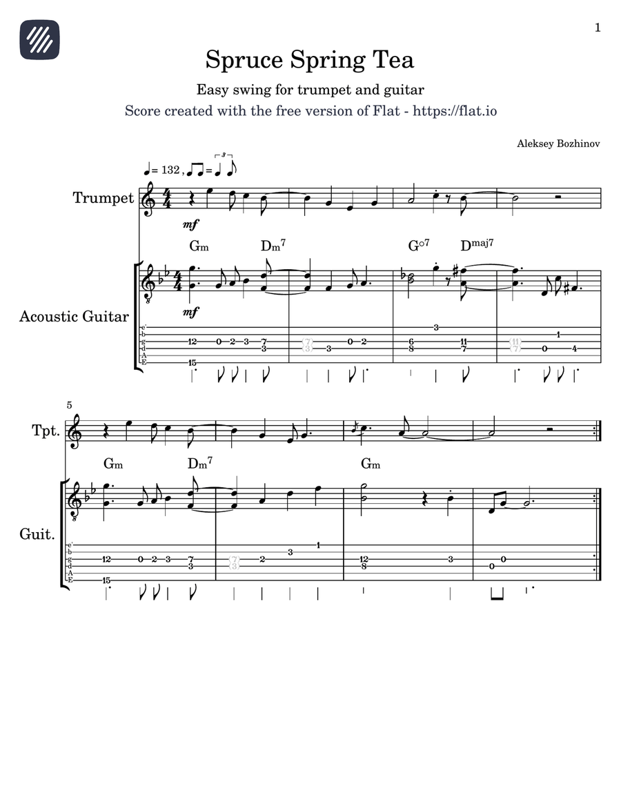 Spruce Spring Tea Spruce Spring Tea Trumpet Duet scores gallery preview page 1