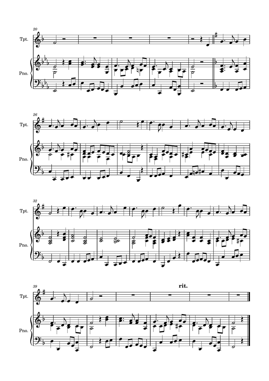 Auld Lang Syne for Trumpet with Piano accompaniment Trumpet Solo scores gallery preview page 3