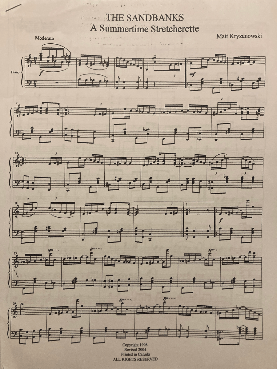 The Sandbanks: A Summertime Stretcherette (Rag) Piano Solo scores gallery preview page 1