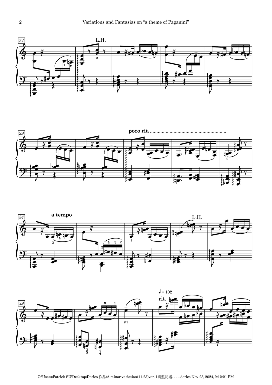 Variations and Fantasias on a Theme of Paganini [2024] Piano Solo scores gallery preview page 2