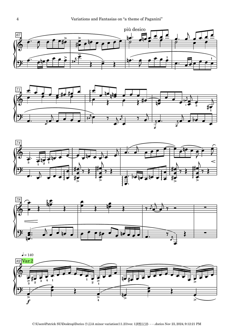 Variations and Fantasias on a Theme of Paganini [2024] Piano Solo scores gallery preview page 4