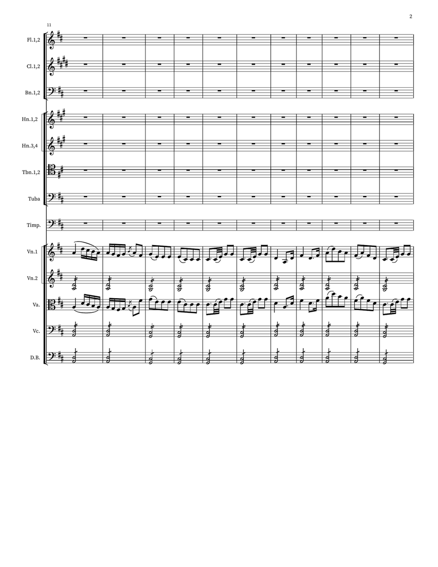 Serenade For Symphony In D Major Large Ensemble scores gallery preview page 2