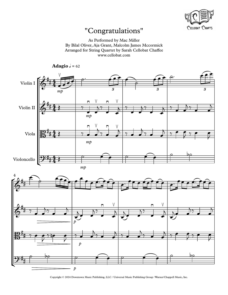 Congratulations String Quartet scores gallery preview page 1