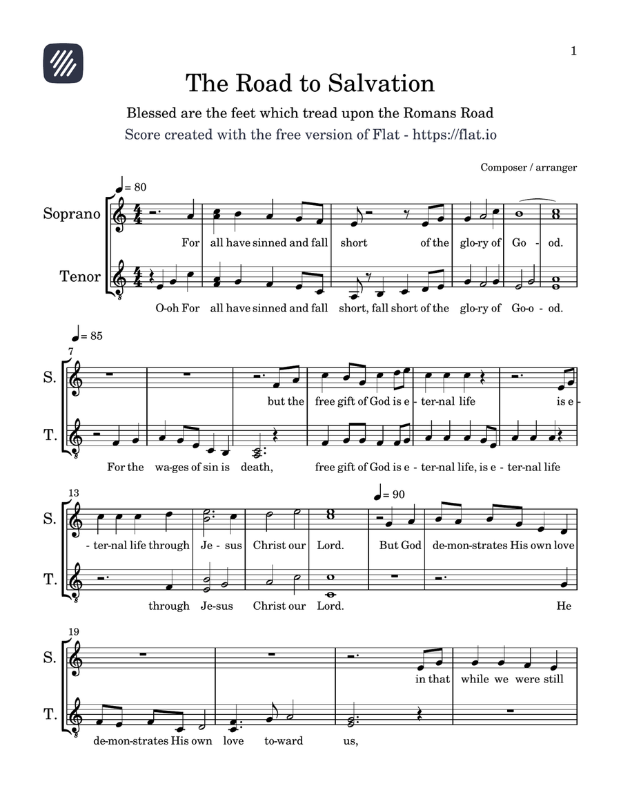 The Road to Salvation 2-Part scores gallery preview page 1