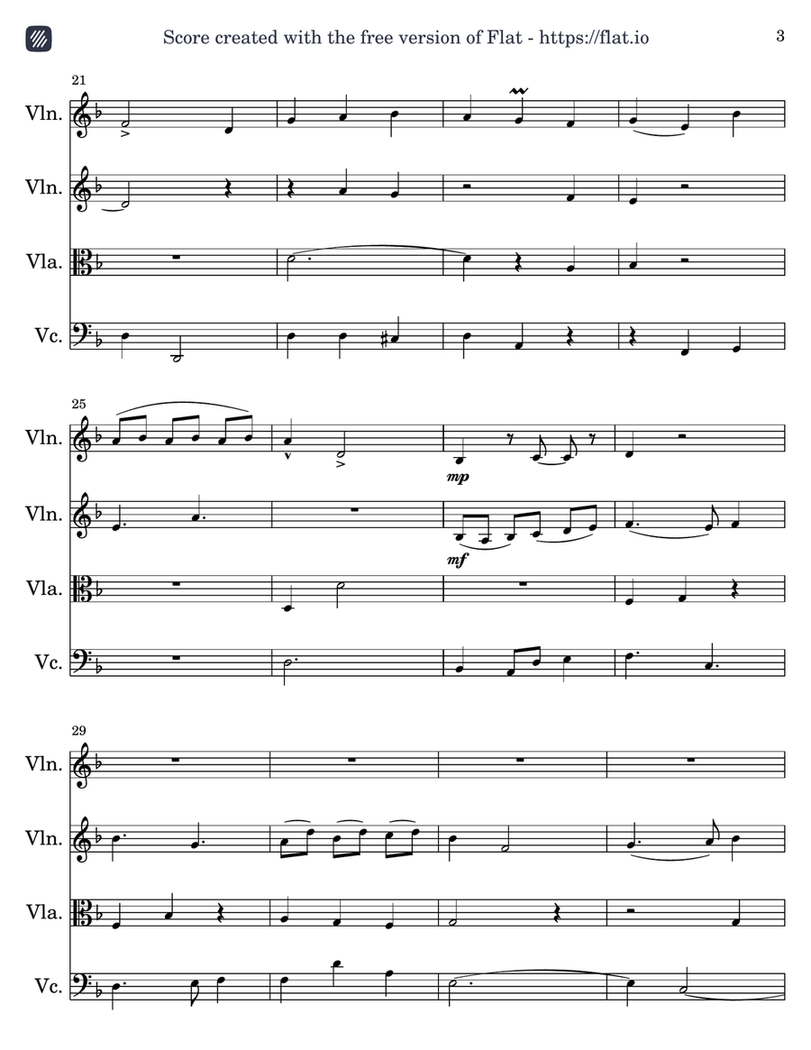 The Cello She Told You Not to Worry About - Score Only String Quartet scores gallery preview page 3