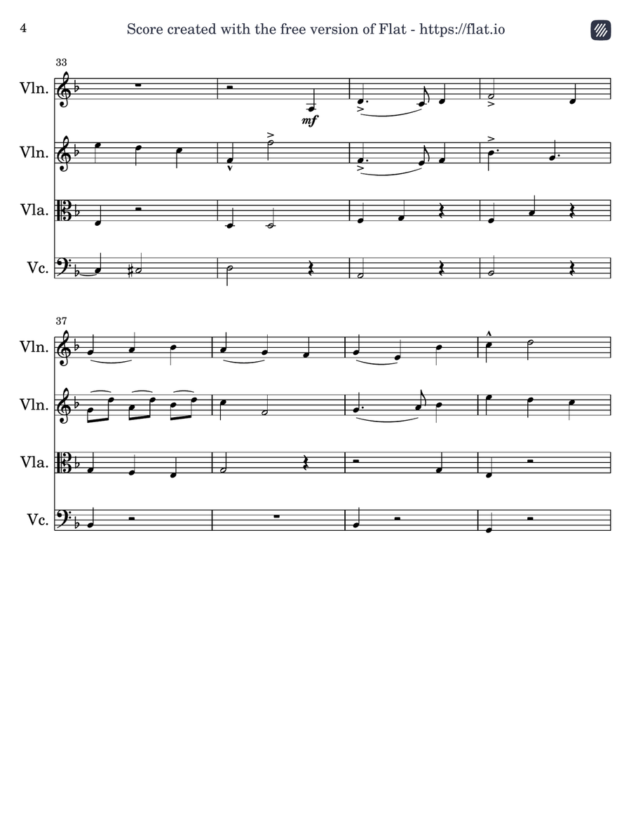 The Cello She Told You Not to Worry About - Score Only String Quartet scores gallery preview page 4