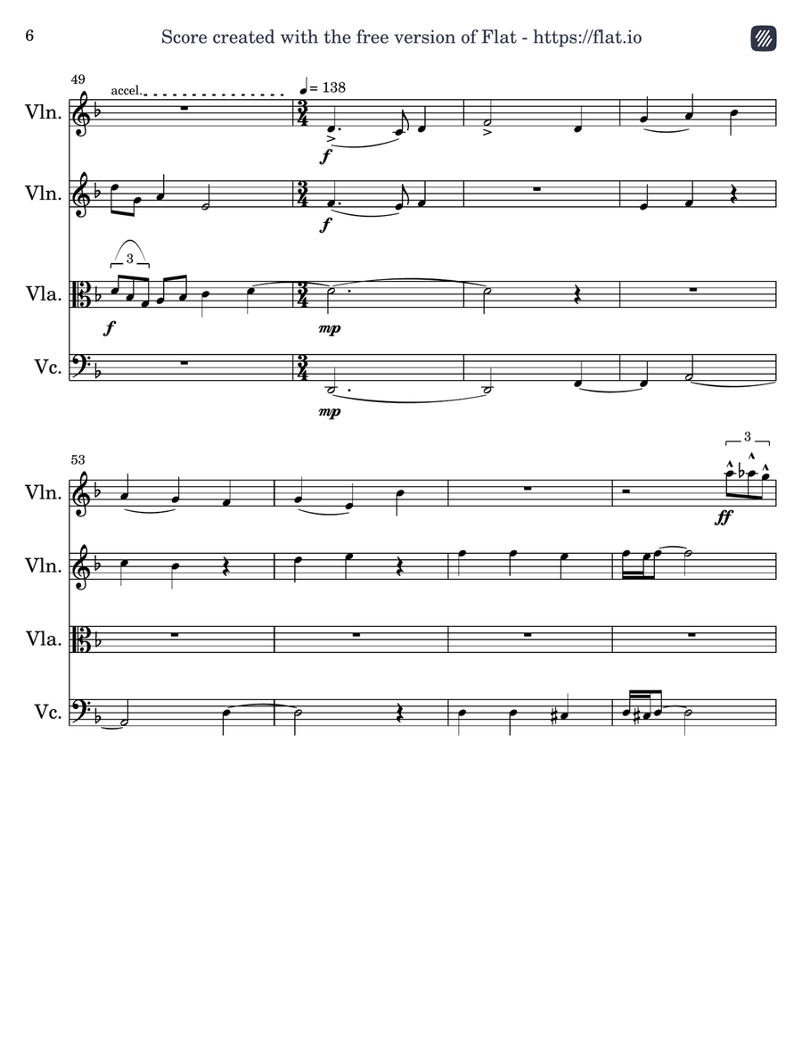 The Cello She Told You Not to Worry About - Score Only String Quartet scores gallery preview page 6