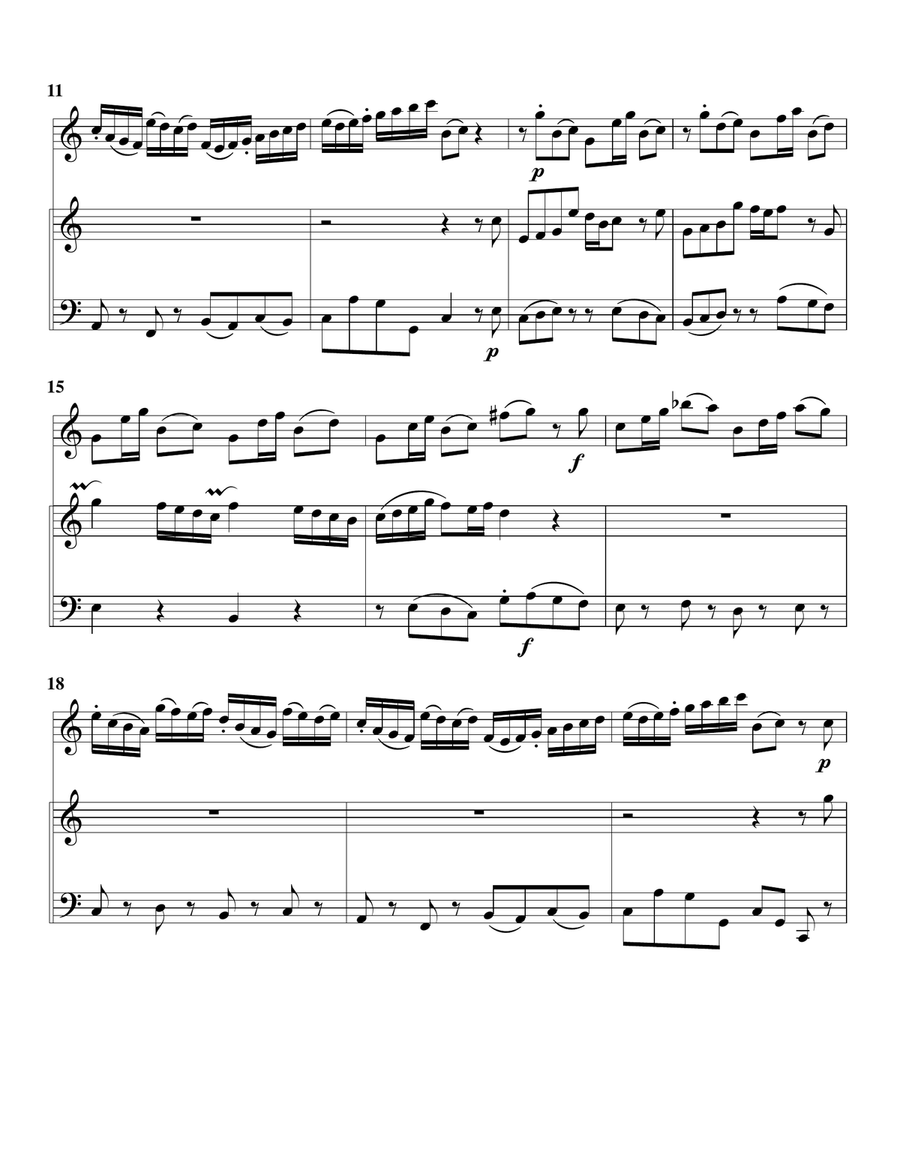 Aria: Ach, ziehe die Seele mit Seilen from cantata BWV 96 (arr. for flute and harpsichord) Flute Solo scores gallery preview page 3