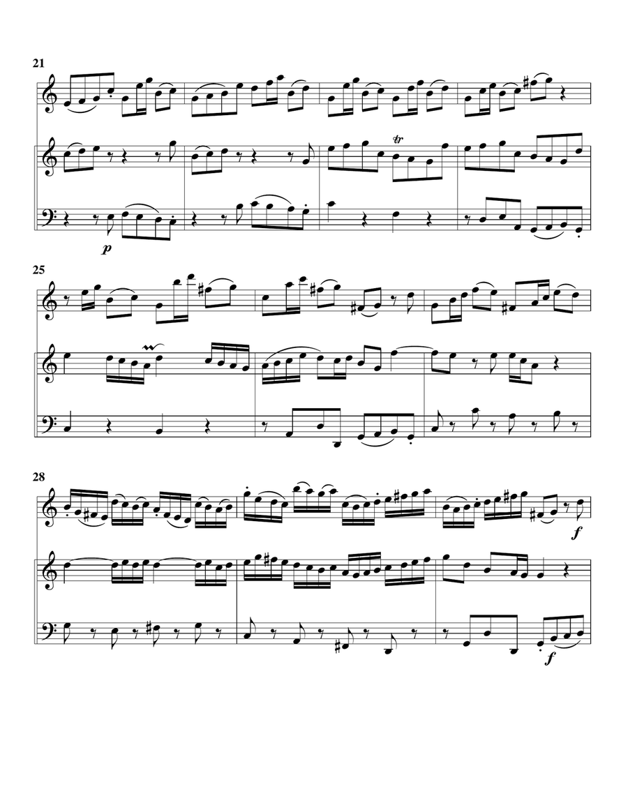 Aria: Ach, ziehe die Seele mit Seilen from cantata BWV 96 (arr. for flute and harpsichord) Flute Solo scores gallery preview page 4