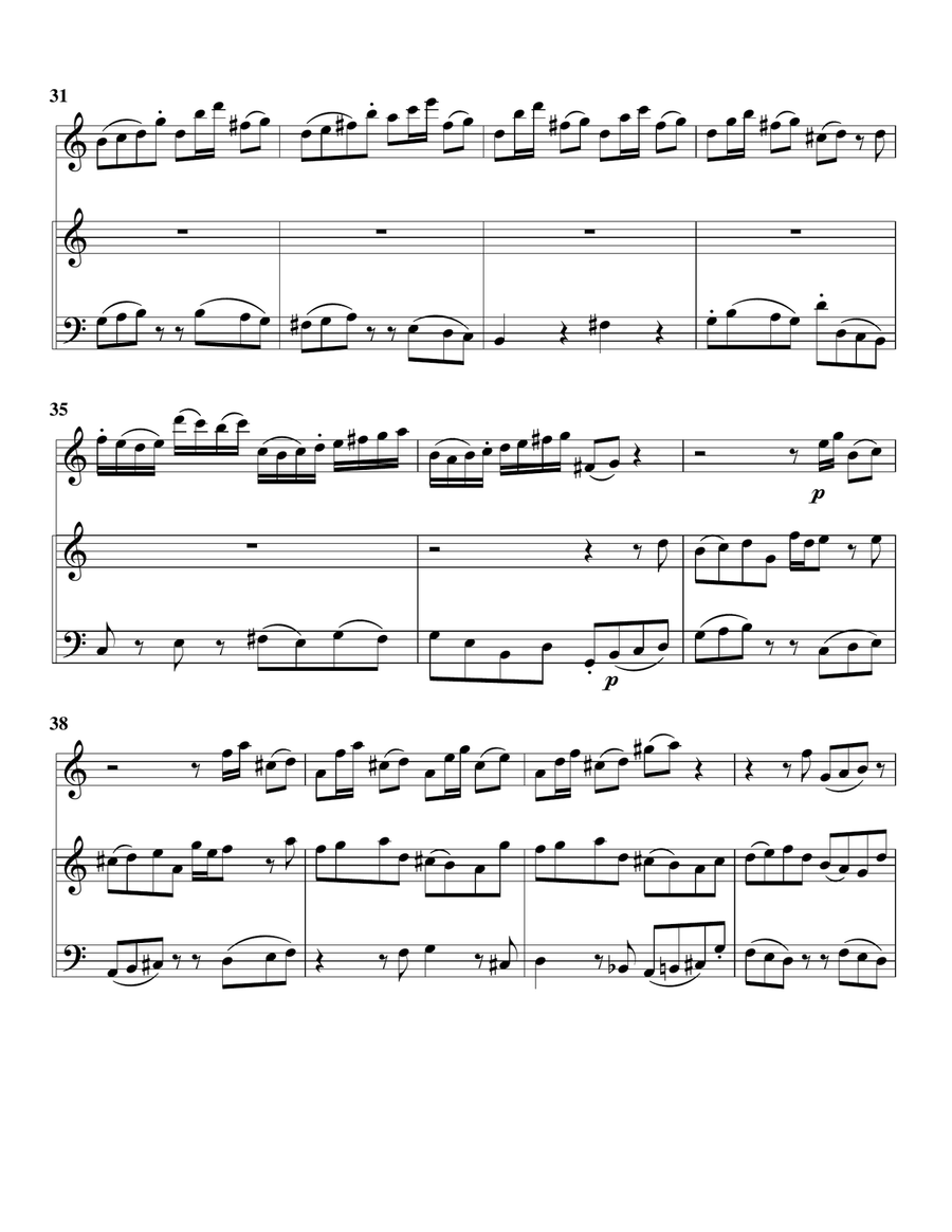 Aria: Ach, ziehe die Seele mit Seilen from cantata BWV 96 (arr. for flute and harpsichord) Flute Solo scores gallery preview page 5