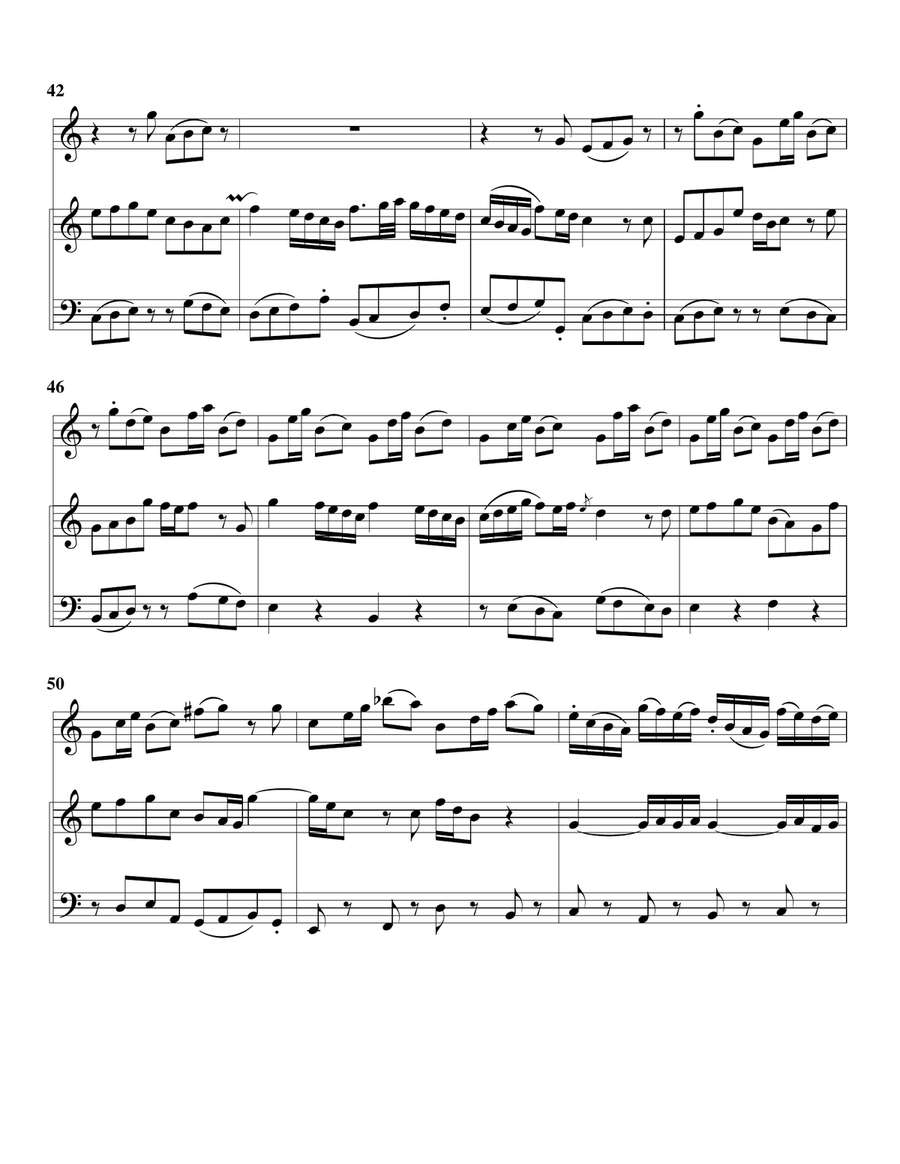 Aria: Ach, ziehe die Seele mit Seilen from cantata BWV 96 (arr. for flute and harpsichord) Flute Solo scores gallery preview page 6