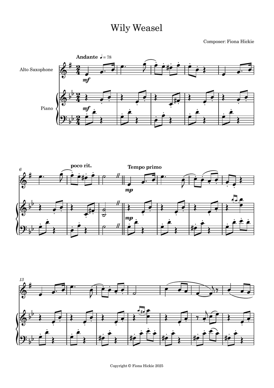 Wily Weasel Wily Weasel Chamber Music scores gallery preview page 2