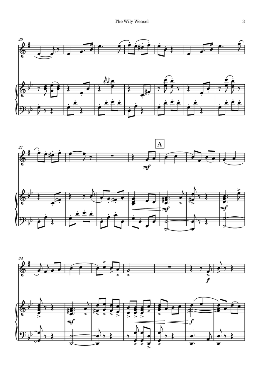 Wily Weasel Wily Weasel Chamber Music scores gallery preview page 3