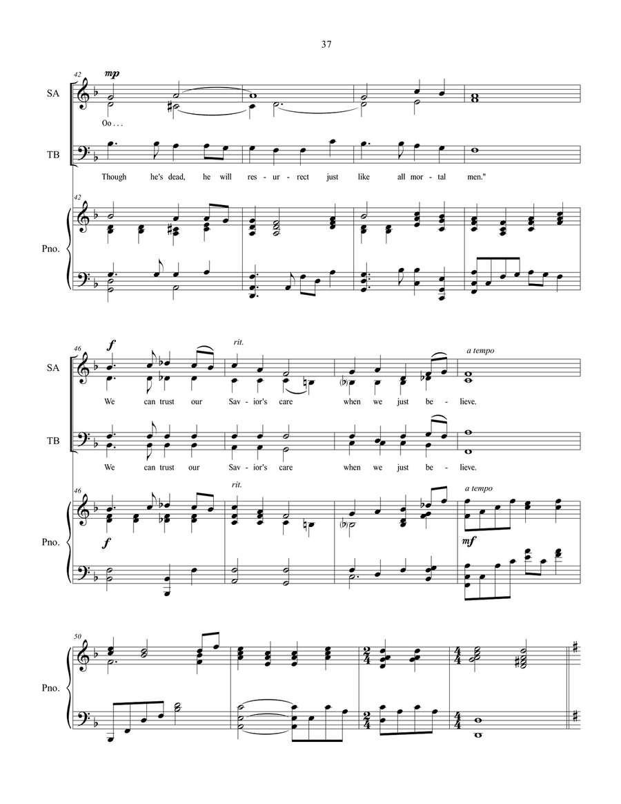 Believest Thou This? sacred music for SATB choir 4-Part scores gallery preview page 5