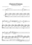Chanson d'amour (Fauré) Cello & Piano Sheet Music