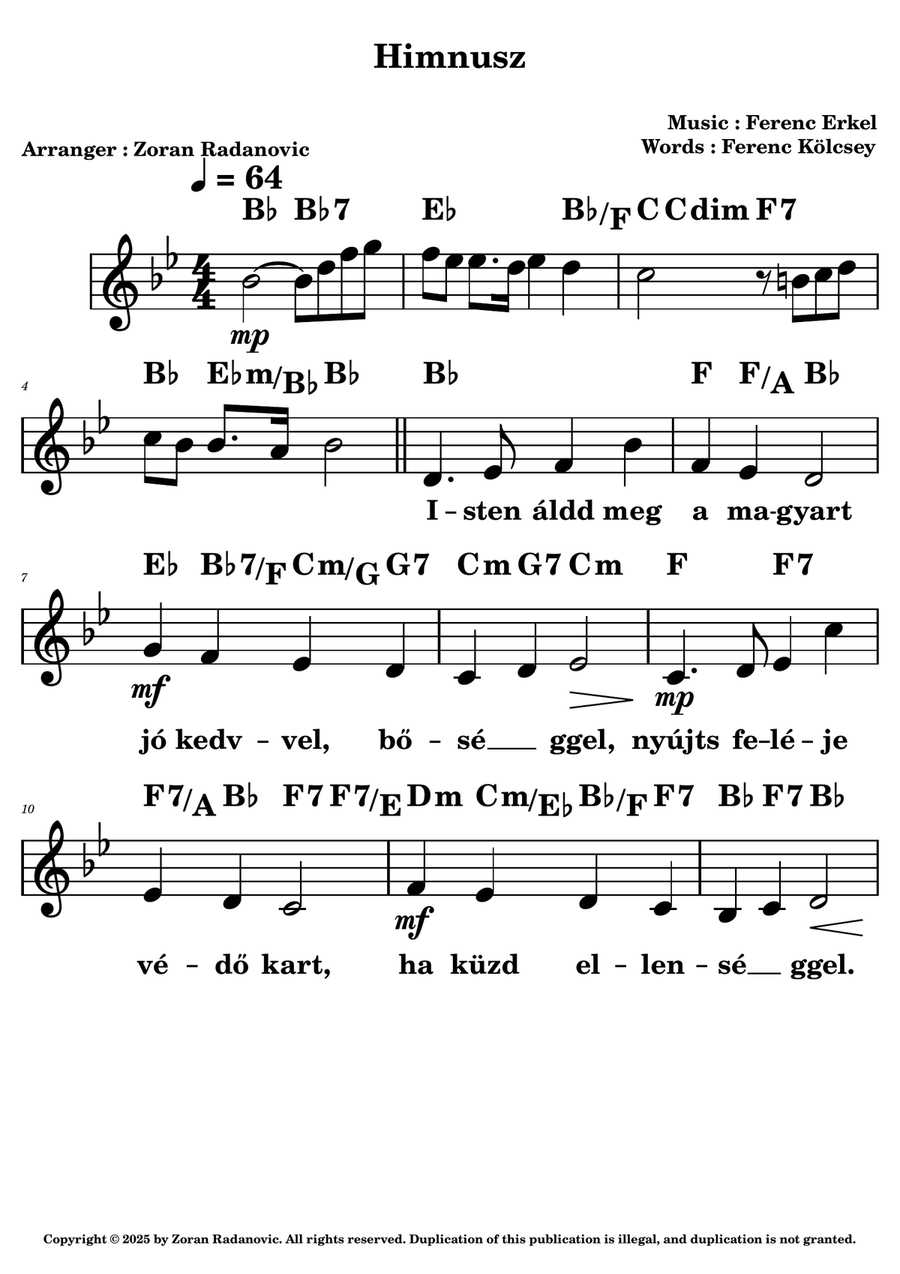 Himnusz - hungarian national anthem Piano scores gallery preview page 1