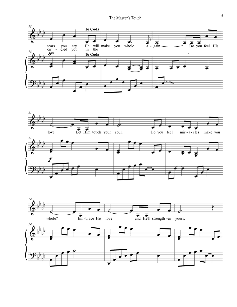 The Master's Touch The Master's Touch Piano, Vocal scores gallery preview page 3