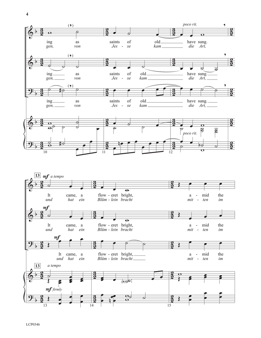 Lo, How a Rose E‘er Blooming 3-Part scores gallery preview page 4