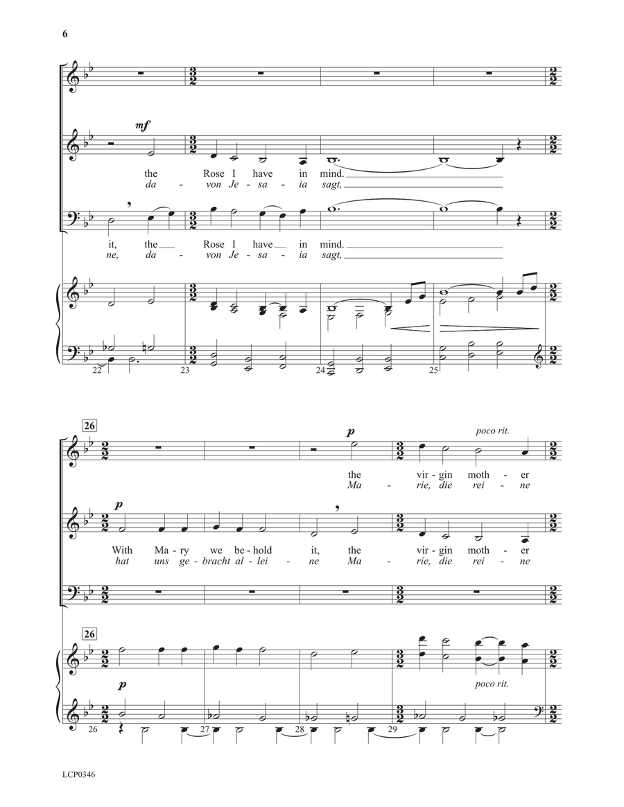 Lo, How a Rose E‘er Blooming 3-Part scores gallery preview page 6