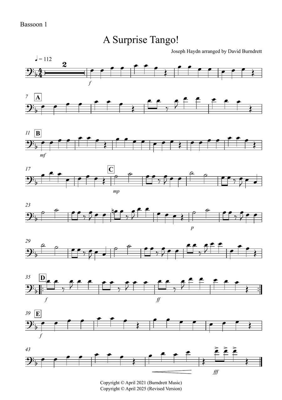 A Surprise Tango! for Bassoon Quartet Bassoon Quartet scores gallery preview page 3