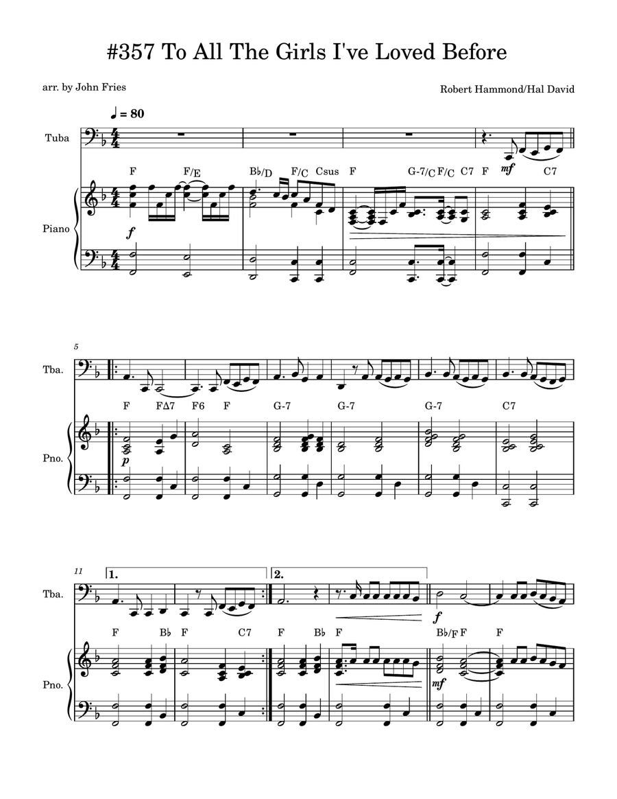 To All The Girls I've Loved Before Piano scores gallery preview page 1