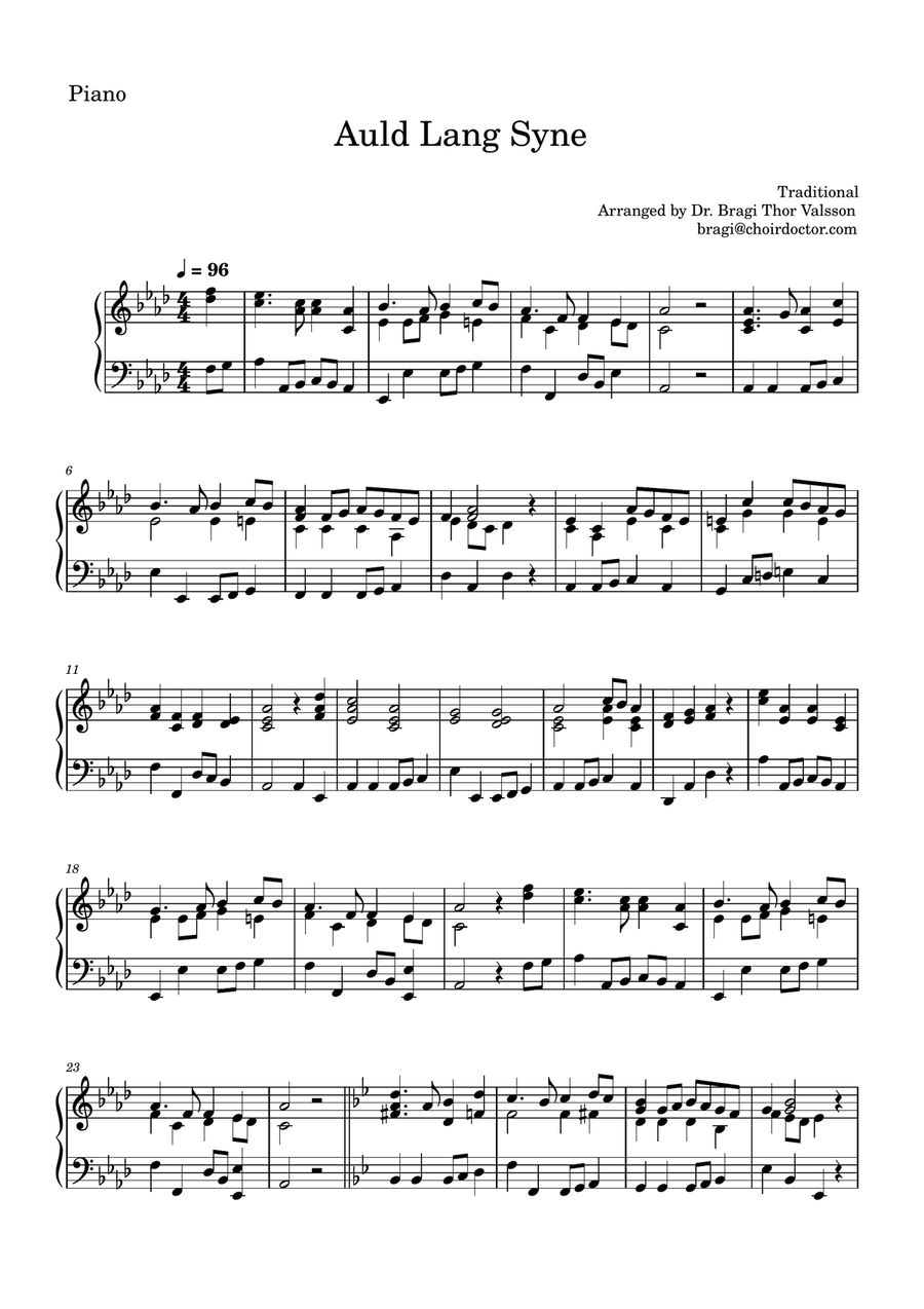 Auld Lang Syne for Tuba with Piano accompaniment Tuba scores gallery preview page 5