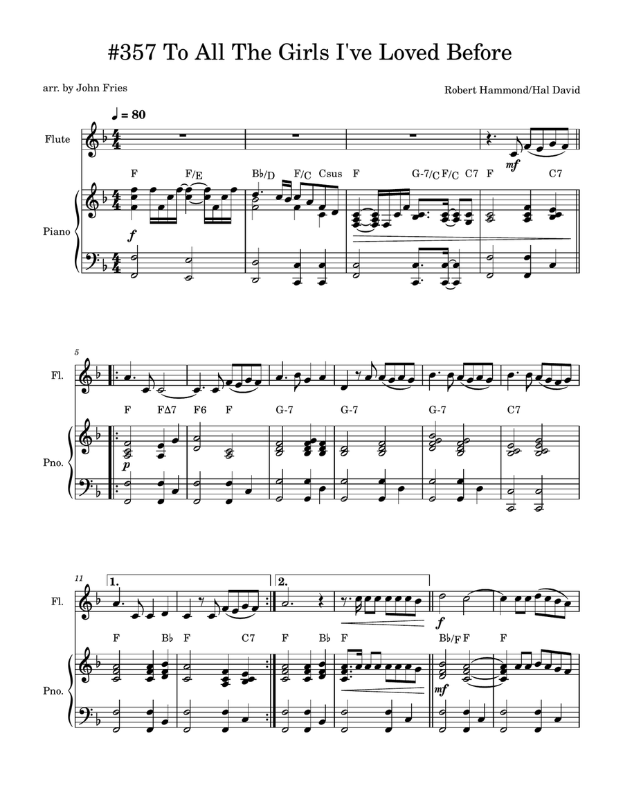 To All The Girls I've Loved Before Flute Solo scores gallery preview page 1
