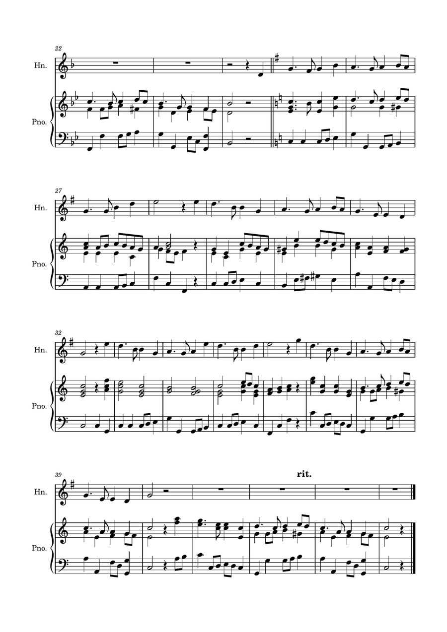 Auld Lang Syne for Horn in F with Piano accompaniment Piano scores gallery preview page 3
