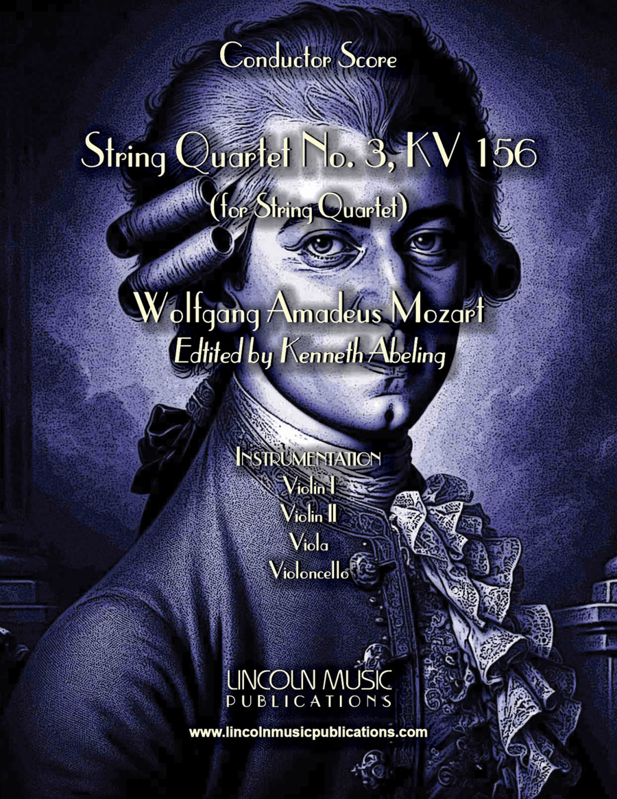 Mozart String Quartet No. 3 in G major, KV 156 (for String Quartet) String Quartet scores gallery preview page 1