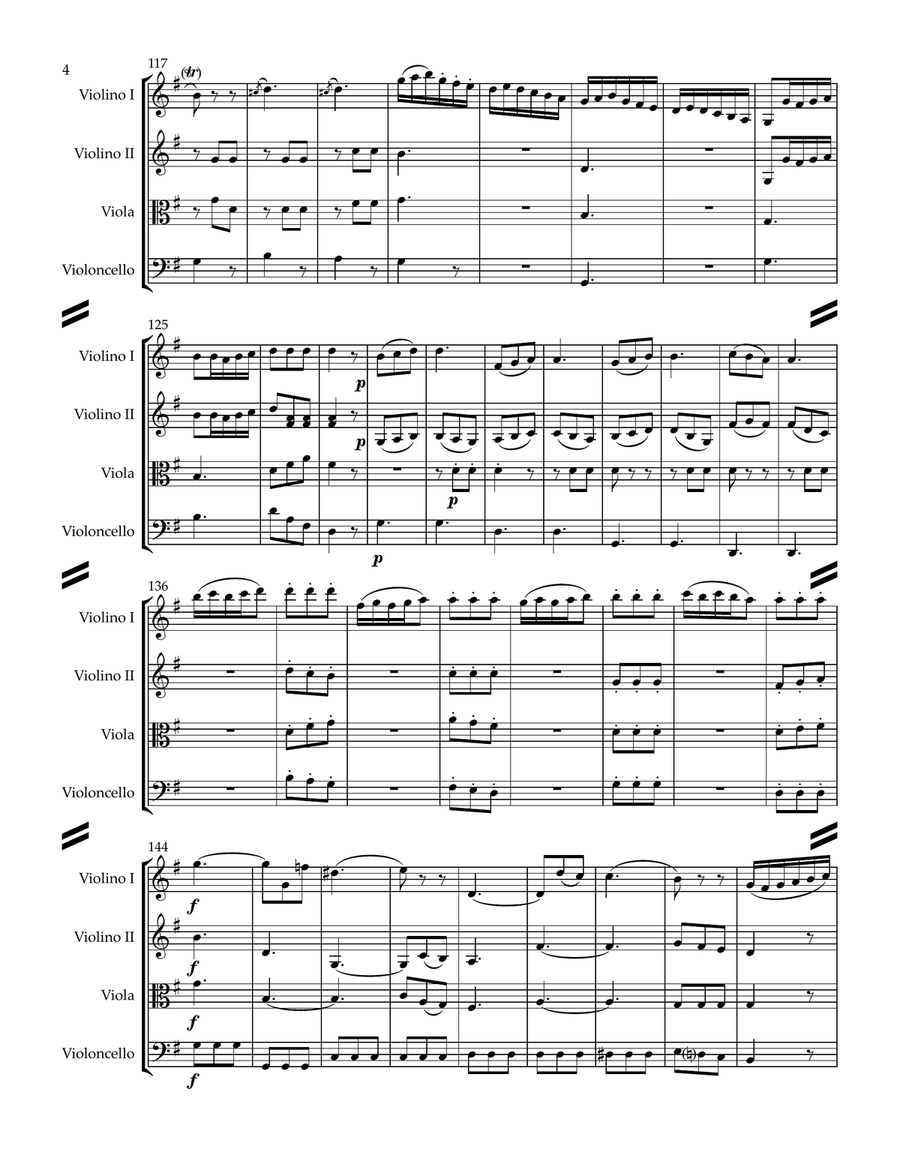 Mozart String Quartet No. 3 in G major, KV 156 (for String Quartet) String Quartet scores gallery preview page 5