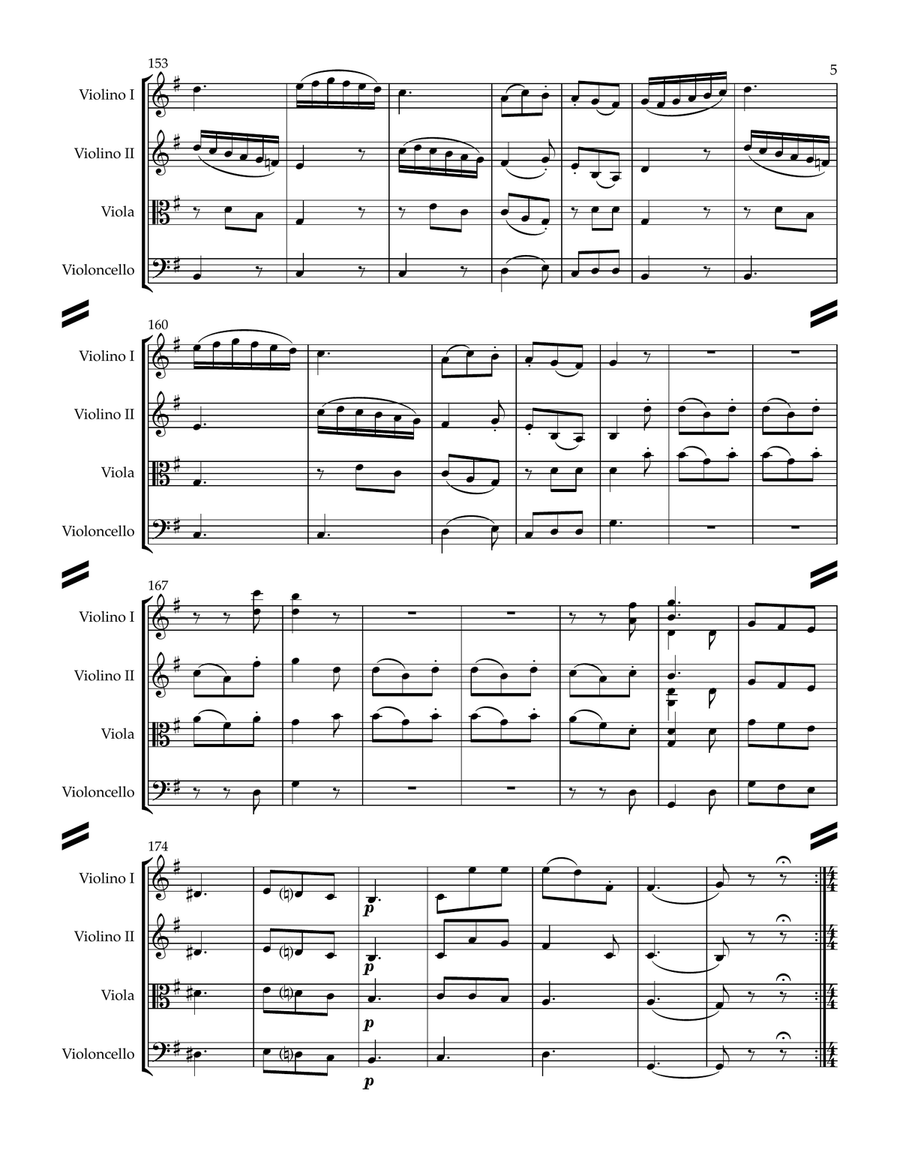 Mozart String Quartet No. 3 in G major, KV 156 (for String Quartet) String Quartet scores gallery preview page 6