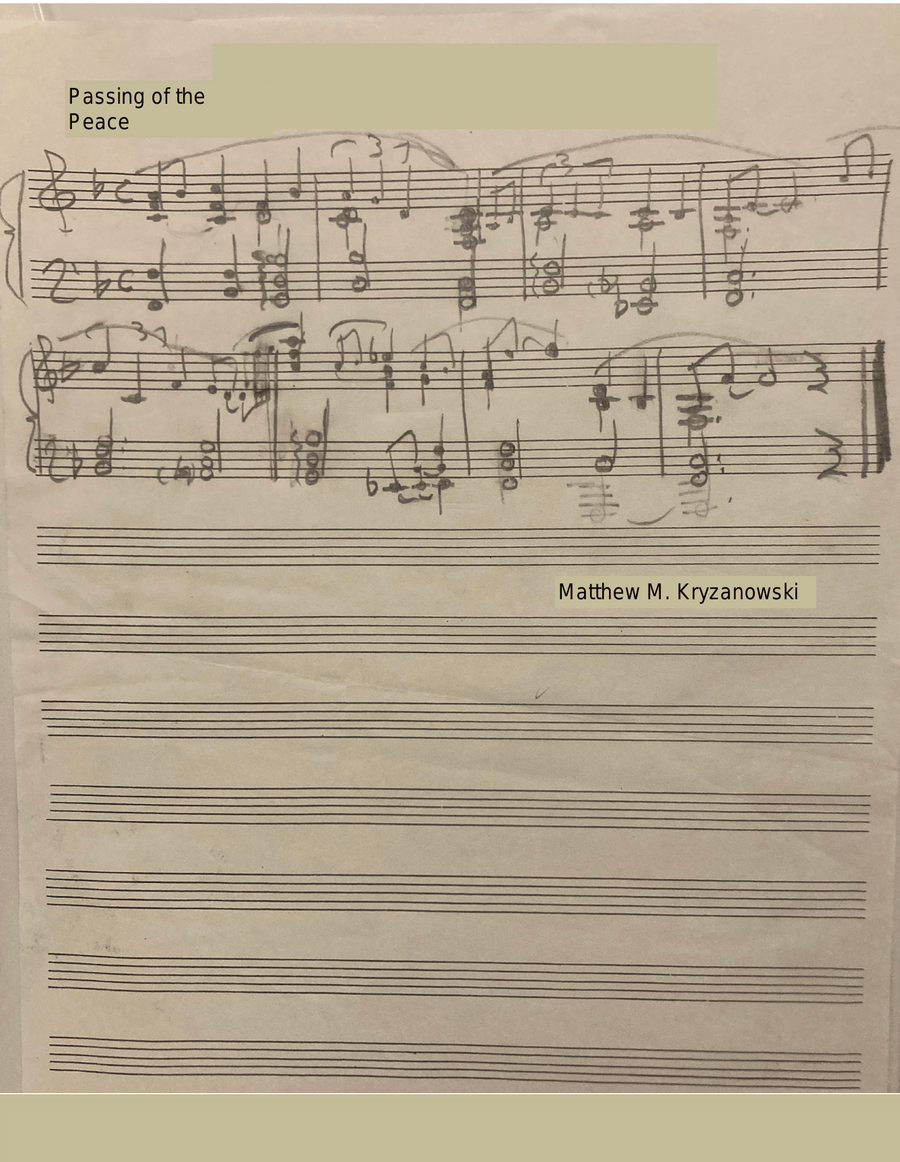 Passing of the Peace & Sung Blessing Piano, Vocal scores gallery preview page 1