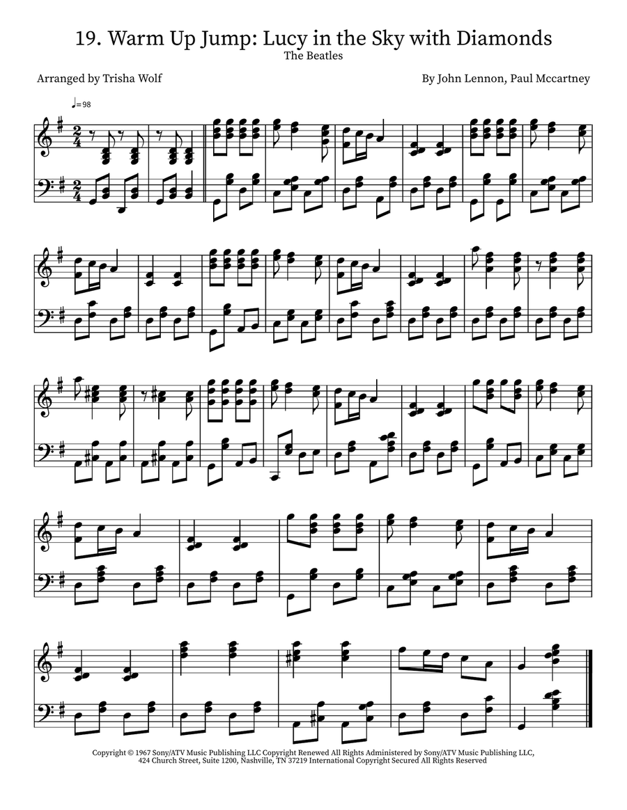 Lucy In The Sky With Diamonds Piano Solo scores gallery preview page 1