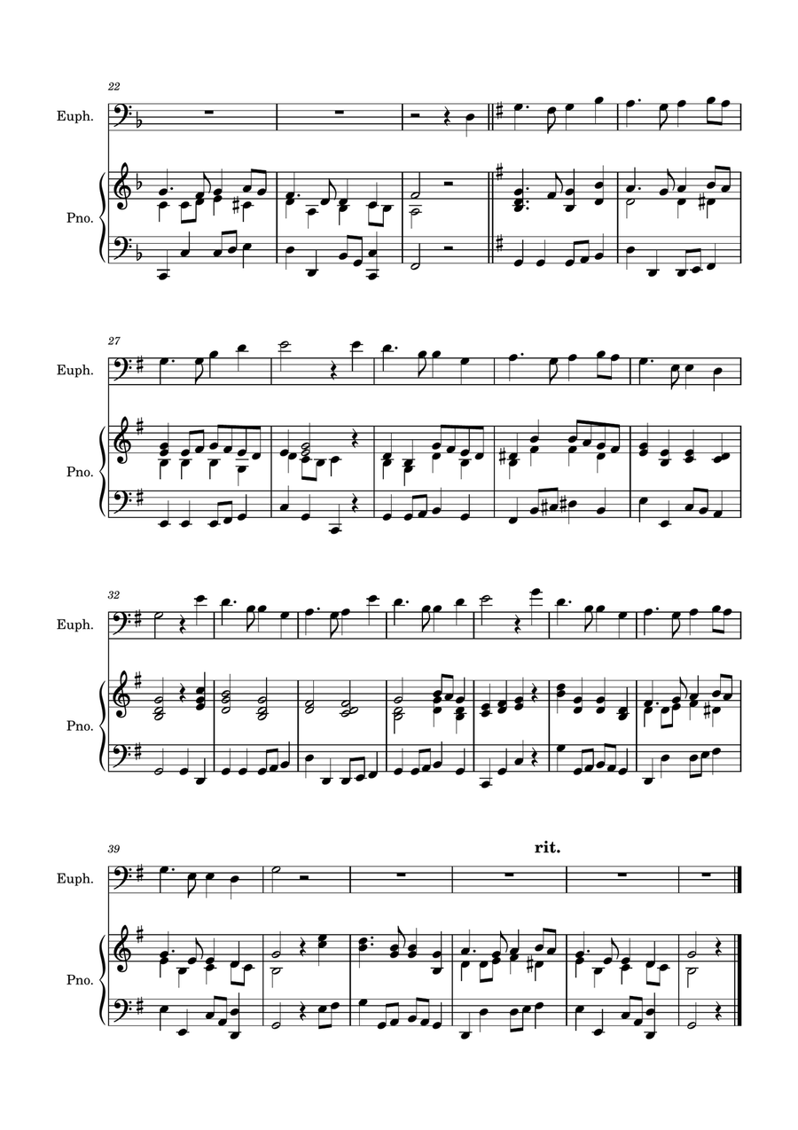 Auld Lang Syne for Euphonium with Piano accompaniment Euphonium scores gallery preview page 3