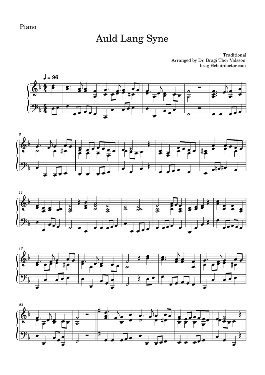 Auld Lang Syne for Euphonium with Piano accompaniment Euphonium scores gallery preview page 5