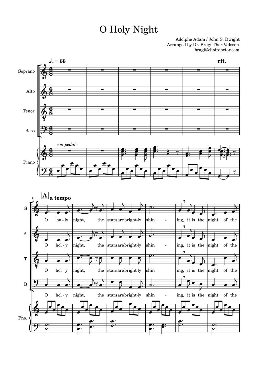 O Holy Night for SATB Choir with optional Piano accompaniment 4-Part scores gallery preview page 2