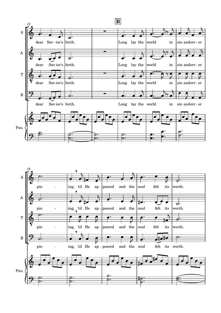 O Holy Night for SATB Choir with optional Piano accompaniment 4-Part scores gallery preview page 3