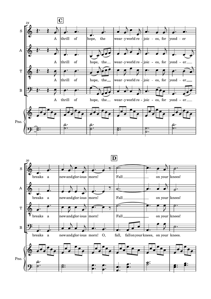 O Holy Night for SATB Choir with optional Piano accompaniment 4-Part scores gallery preview page 4