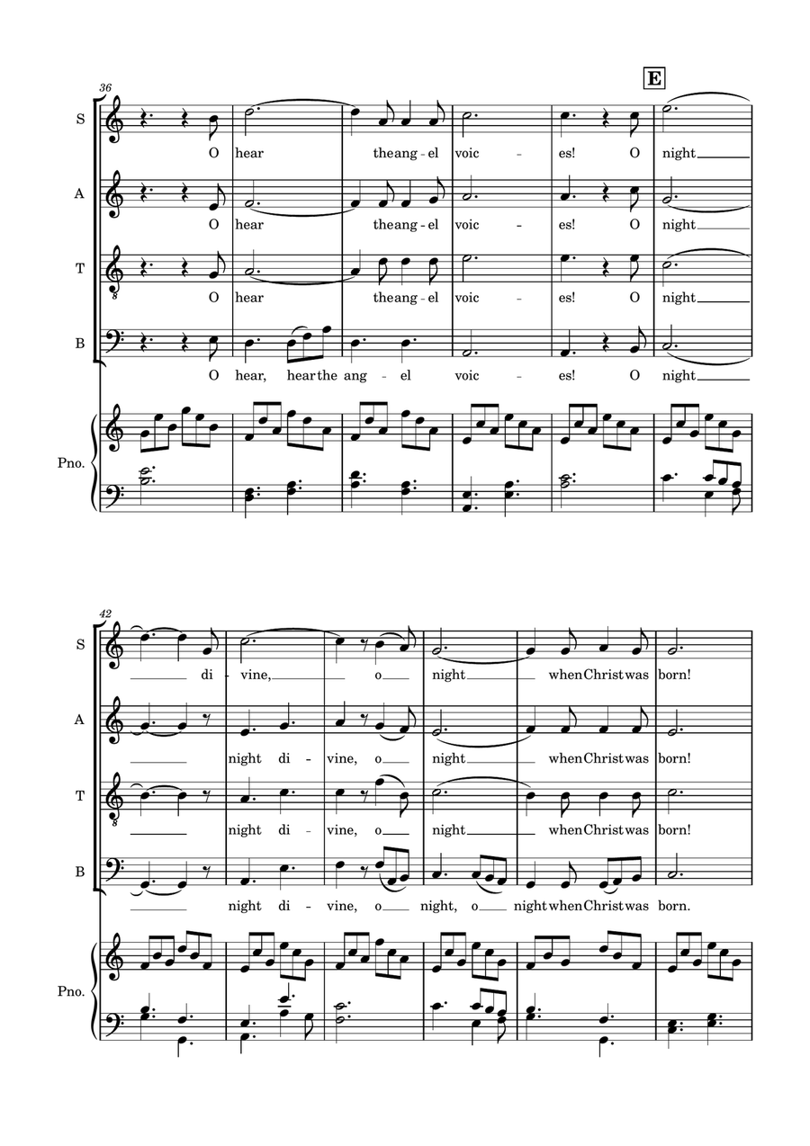 O Holy Night for SATB Choir with optional Piano accompaniment 4-Part scores gallery preview page 5