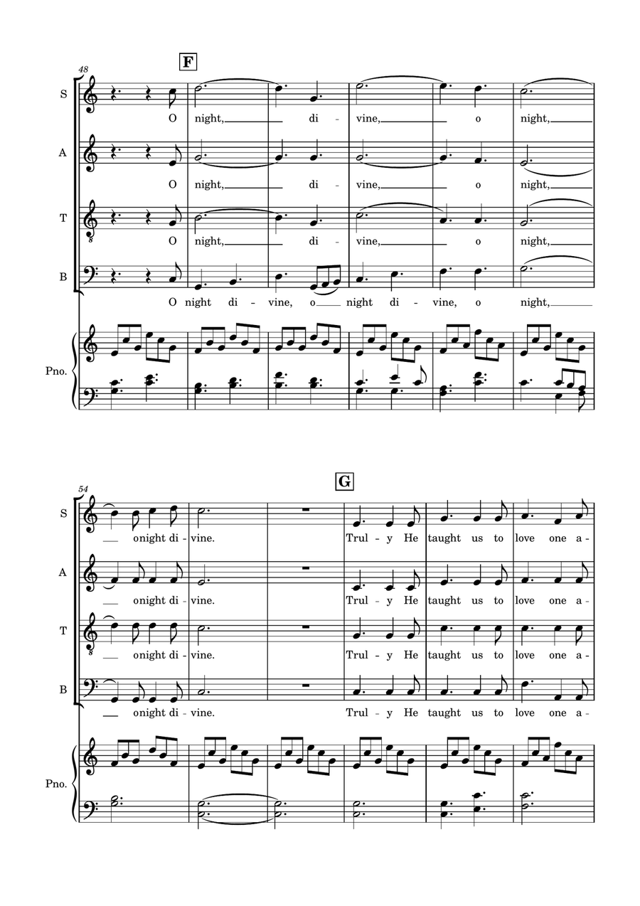 O Holy Night for SATB Choir with optional Piano accompaniment 4-Part scores gallery preview page 6