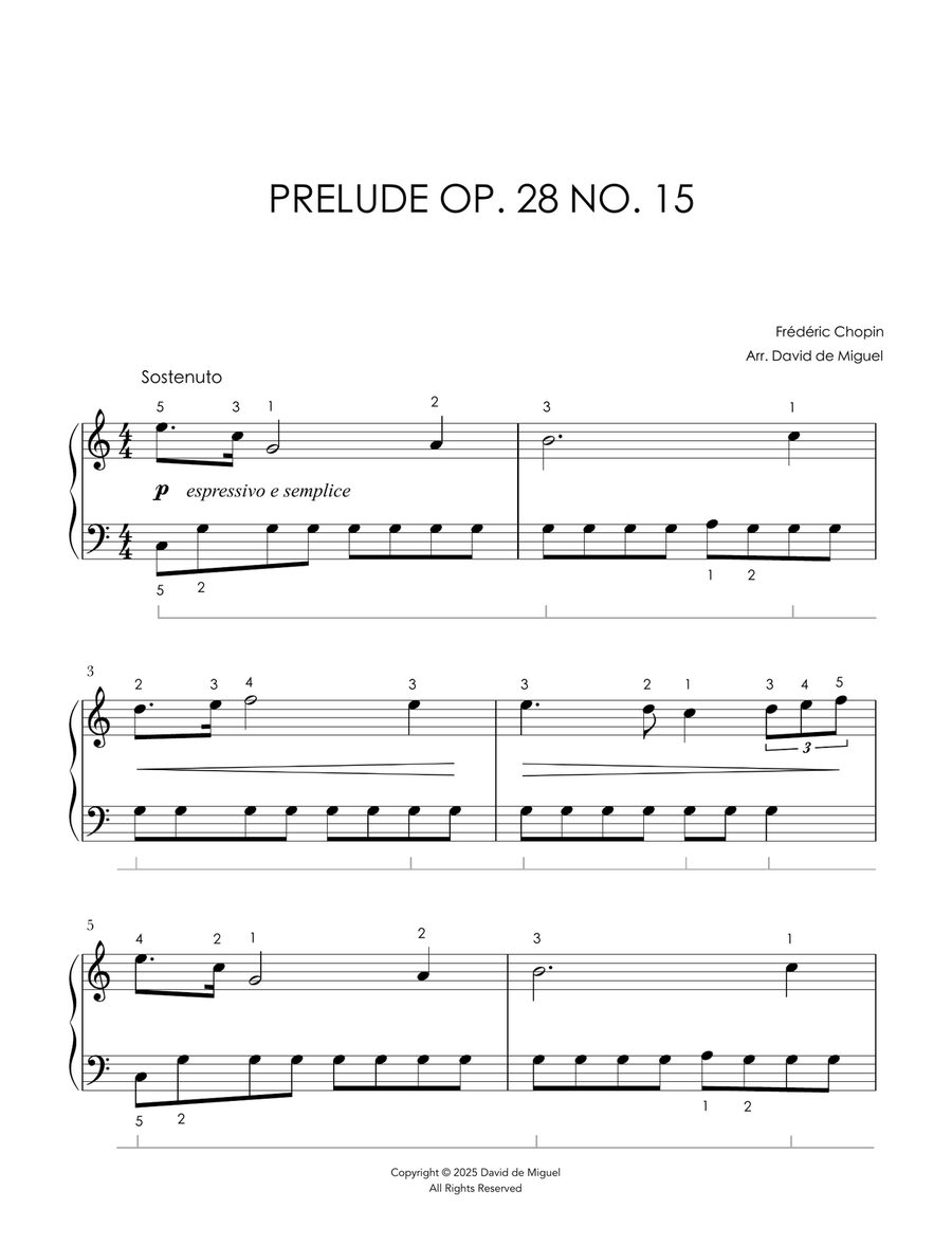Frédéric Chopin | Prelude Op. 28 No. 15 Piano Solo scores gallery preview page 1