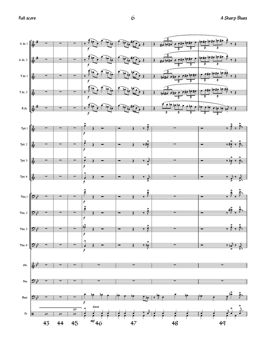 A Sharp Blues Jazz Ensemble scores gallery preview page 6