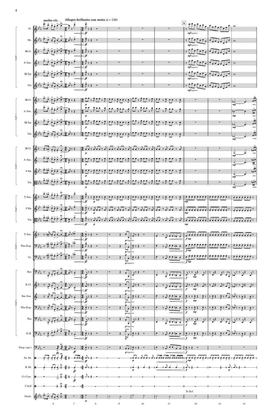 Sensei March (Grade 3—Flexible Ensemble) - Score Only Concert Band scores gallery preview page 4