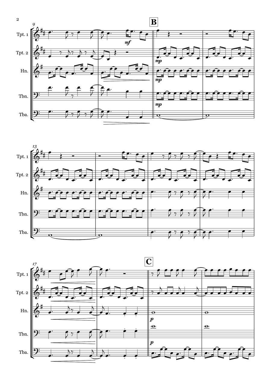 Birds Of A Feather Birds Of A Feather Brass Quintet scores gallery preview page 2