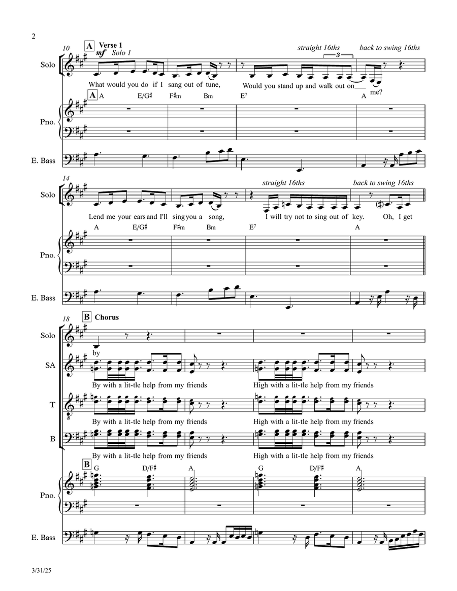 With A Little Help From My Friends Divisi scores gallery preview page 2